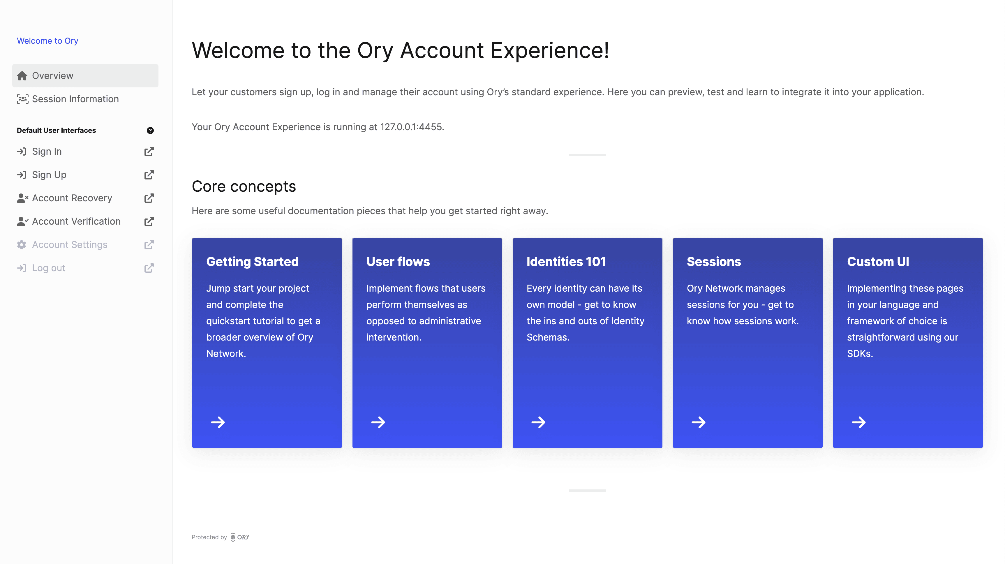 Dashboard screen of your secured app